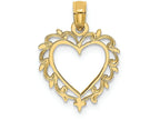 FJC Finejewelers 14k Yellow Gold Heart with Lace Trim Charm