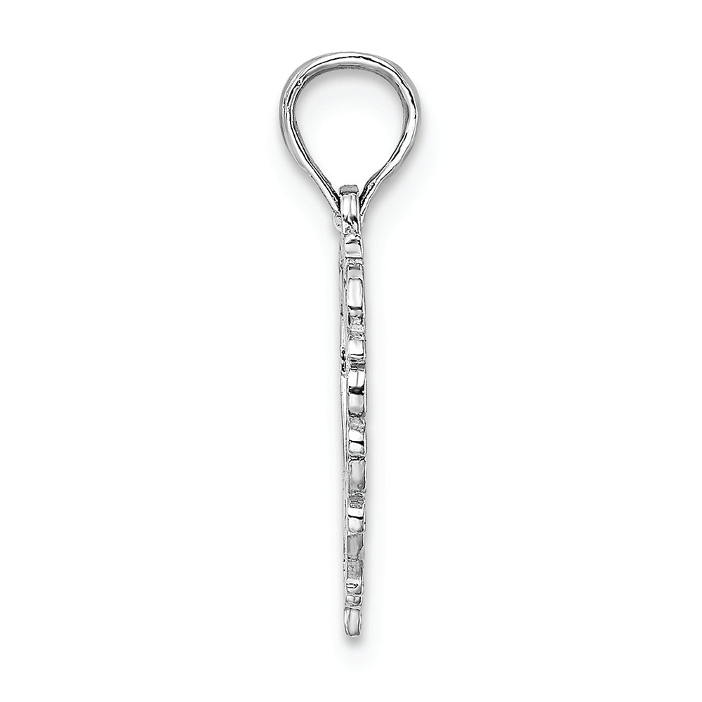 FJC Finejewelers 14k White Gold White Heart with Lace Trim Charm