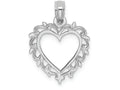 FJC Finejewelers 14k White Gold White Heart with Lace Trim Charm