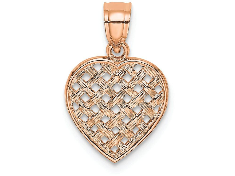 FJC Finejewelers 14k Rose Gold Woven Heart Charm