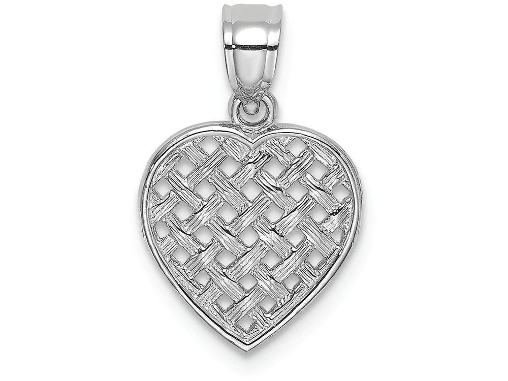 FJC Finejewelers 14k White Gold Woven Heart Charm