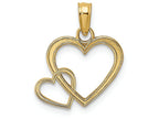 FJC Finejewelers 14k Yellow Gold Double Hearts Intertwinedflat Charm