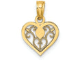 FJC Finejewelers 14k Yellow Gold Mini Heart withfiligree Center Charm