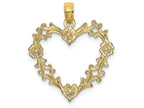 FJC Finejewelers 14k Yellow Gold Floral Heart Charm