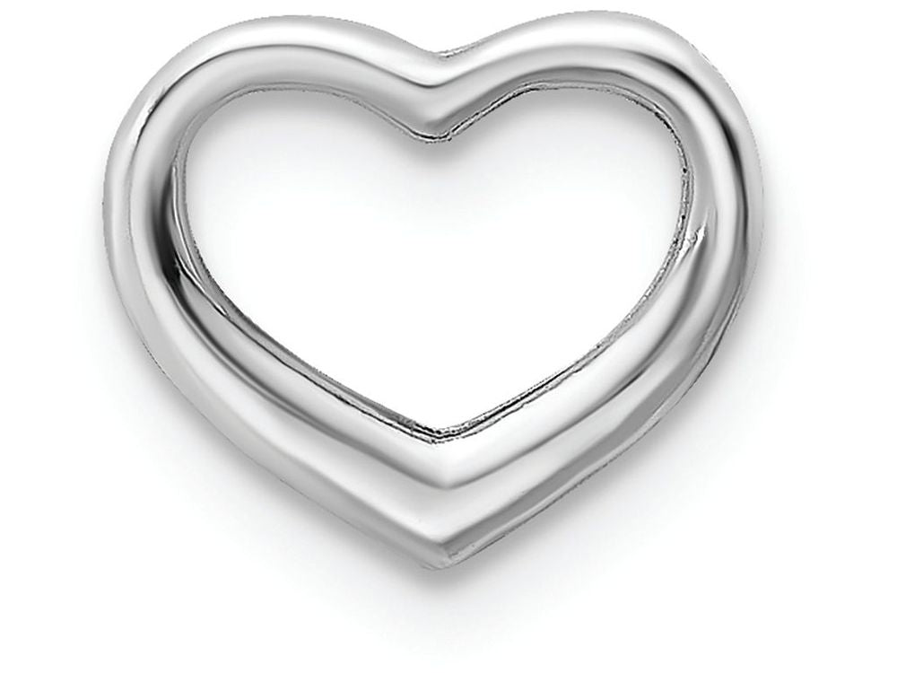 FJC Finejewelers 14k White Gold White Mini Floating Heart Back Charm