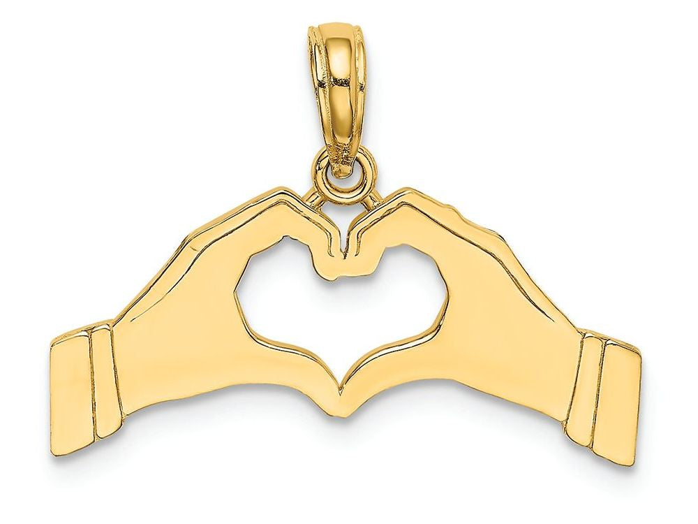 FJC Finejewelers 14k Yellow Gold Hands Forming A Heart"love Charm