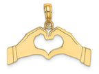 FJC Finejewelers 14k Yellow Gold Hands Forming A Heart"love Charm