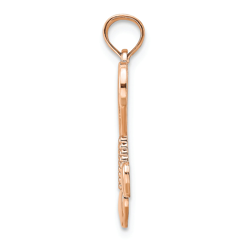 FJC Finejewelers 14k Rose Gold Heart with Double Heart Beaded Tasstle Charm