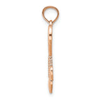 FJC Finejewelers 14k Rose Gold Heart with Double Heart Beaded Tasstle Charm