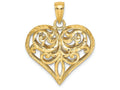FJC Finejewelers 14k Yellow Gold 3d Heart Bright Cut Charm