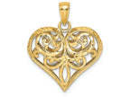 FJC Finejewelers 14k Yellow Gold 3d Heart Bright Cut Charm