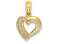 FJC Finejewelers 14k Yellow Gold Open Heart with Cut Out Lace Solid Charm