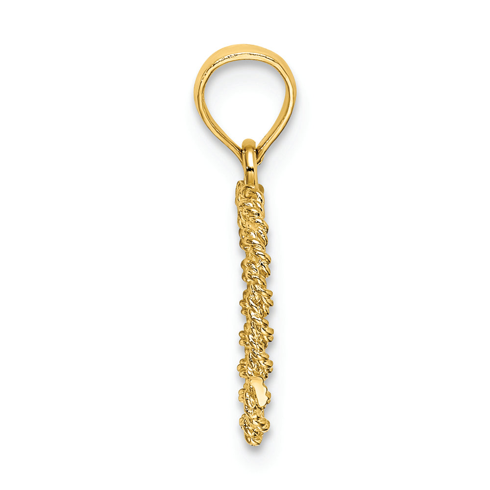 FJC Finejewelers 14k Yellow Gold 3d Rope Heart Charmcut-out