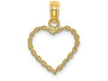 FJC Finejewelers 14k Yellow Gold 3d Rope Heart Charmcut-out