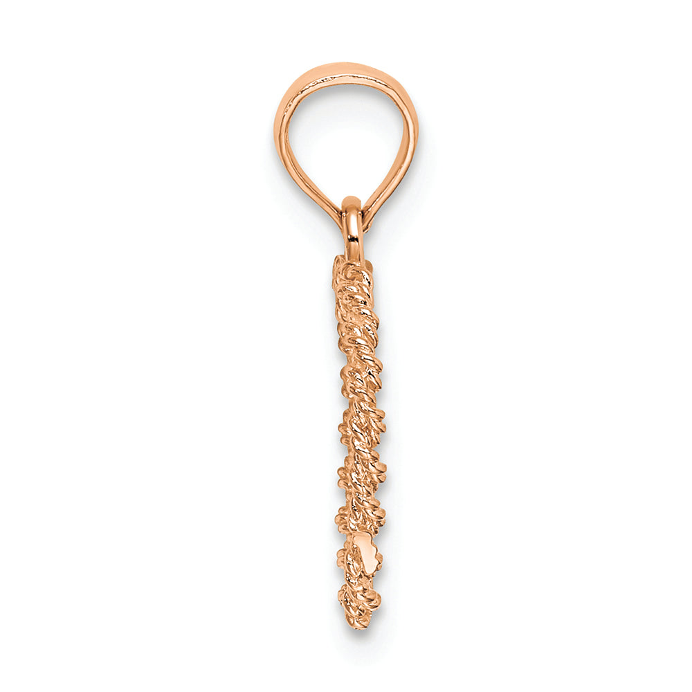 FJC Finejewelers 14k Rose Gold 3d Rope Heart Charmcut-out