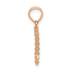 FJC Finejewelers 14k Rose Gold 3d Rope Heart Charmcut-out