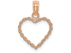 FJC Finejewelers 14k Rose Gold 3d Rope Heart Charmcut-out