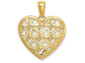 FJC Finejewelers 14k Yellow Gold Bright Cut Heart Pattern On Heart Charm