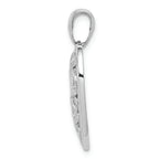 FJC Finejewelers 14k White Gold Bright Cut Heart Pattern On Heart Charm
