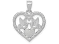 FJC Finejewelers 14k White Gold Kissing Doves Over Heartheart Fram Charm