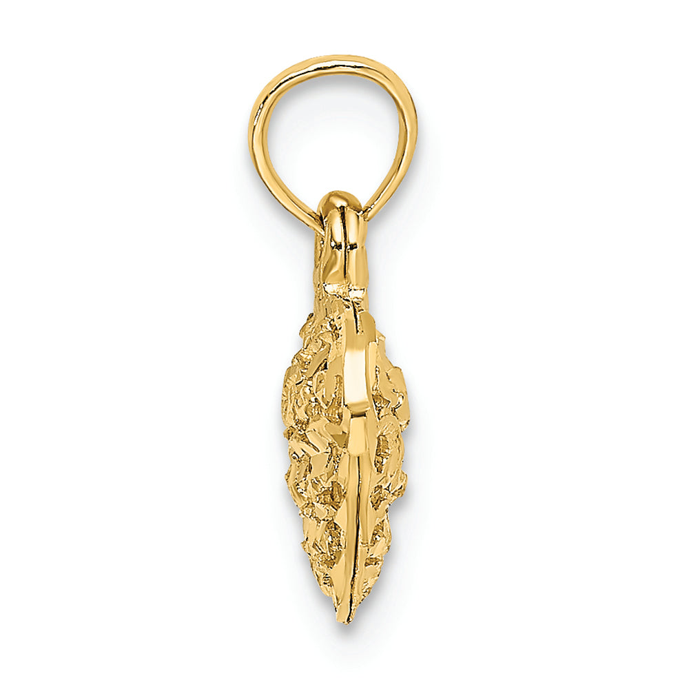 FJC Finejewelers 14k Yellow Gold 3d Mini Bright Cut Puffed Heart Charm