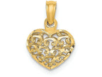 FJC Finejewelers 14k Yellow Gold 3d Mini Bright Cut Puffed Heart Charm