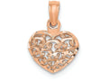 FJC Finejewelers 14k Rose Gold 3d Mini Bright Cut Puffed Heart Charm