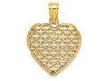 FJC Finejewelers 14k Yellow Gold 3d Puffed Heart with Horizntal Bright Cut Lines Charm