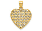 FJC Finejewelers 14k Yellow Gold 3d Puffed Heart with Horizntal Bright Cut Lines Charm