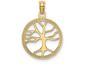 FJC Finejewelers 14k Yellow Gold Small Tree Of Life In Round Frame Charm