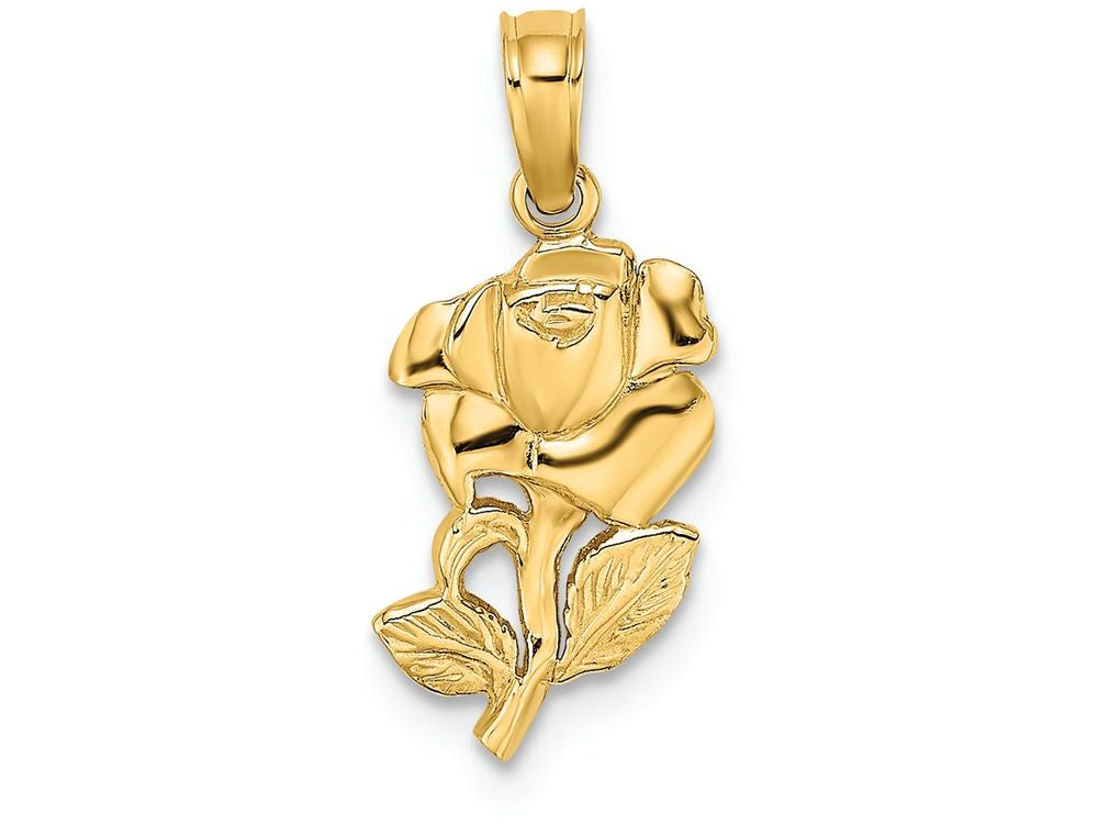 FJC Finejewelers 14k Yellow Gold Rose Polish Engraved Charm