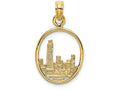FJC Finejewelers 14k Yellow Gold Chicago Skyline In Circle Frame Charm