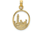 FJC Finejewelers 14k Yellow Gold Chicago Skyline In Circle Frame Charm