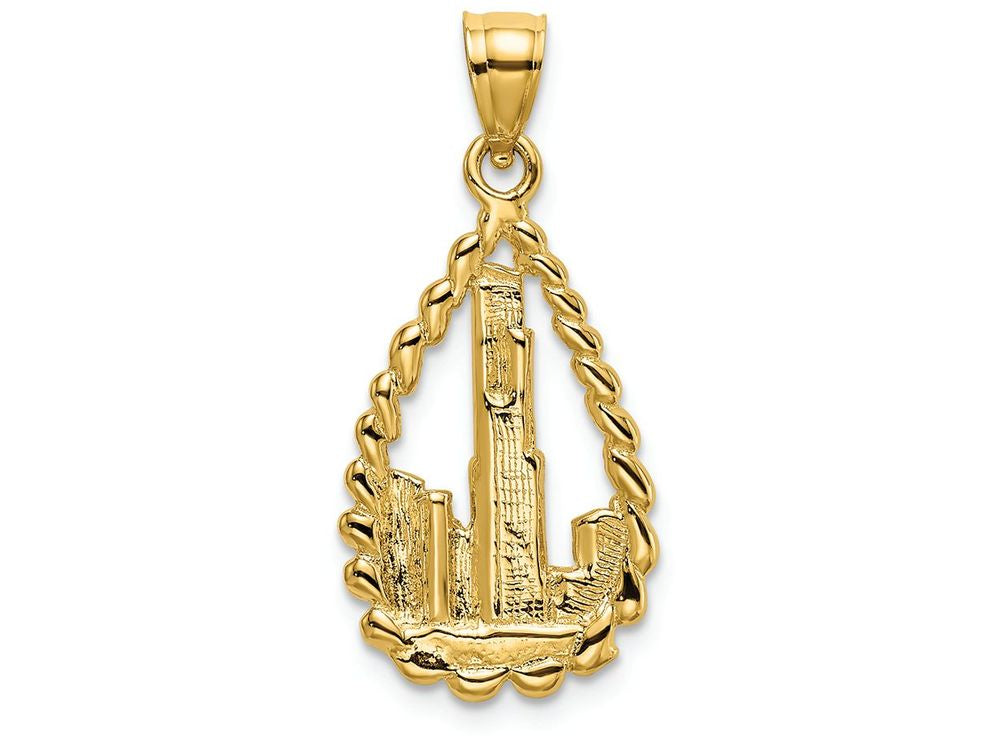 FJC Finejewelers 14k Yellow Gold Sear's Tower Others In Teardrop Frame Charm