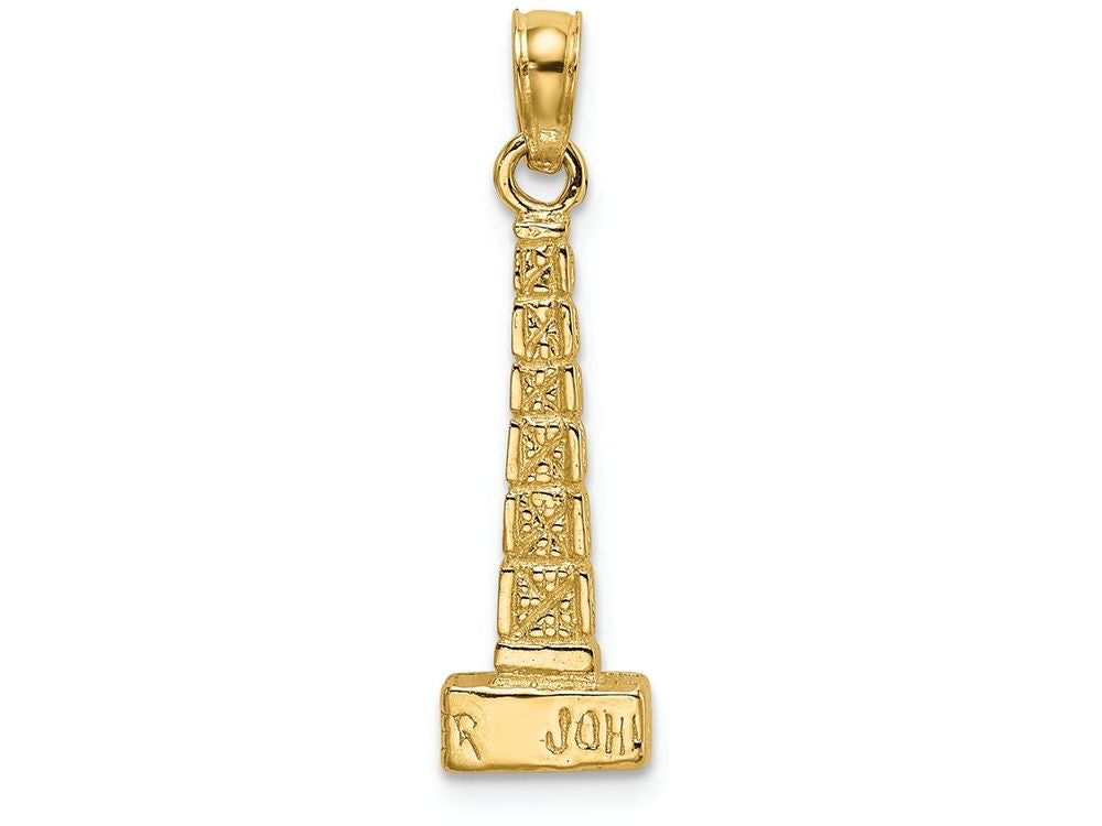 FJC Finejewelers 14k Yellow Gold 3d John Hancock Building Chicagoengraved Charm