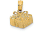 FJC Finejewelers 14k Yellow Gold Wrapped Gift Boxengraved Flat Charm