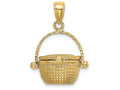 FJC Finejewelers 14k Yellow Gold 3d Nantucket Basket with Engraved Lid Handlemoveable Charm