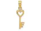 FJC Finejewelers 14k Yellow Gold Key with Heart Top Charm