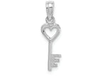 FJC Finejewelers 14k White Gold Key with Heart Top Charm