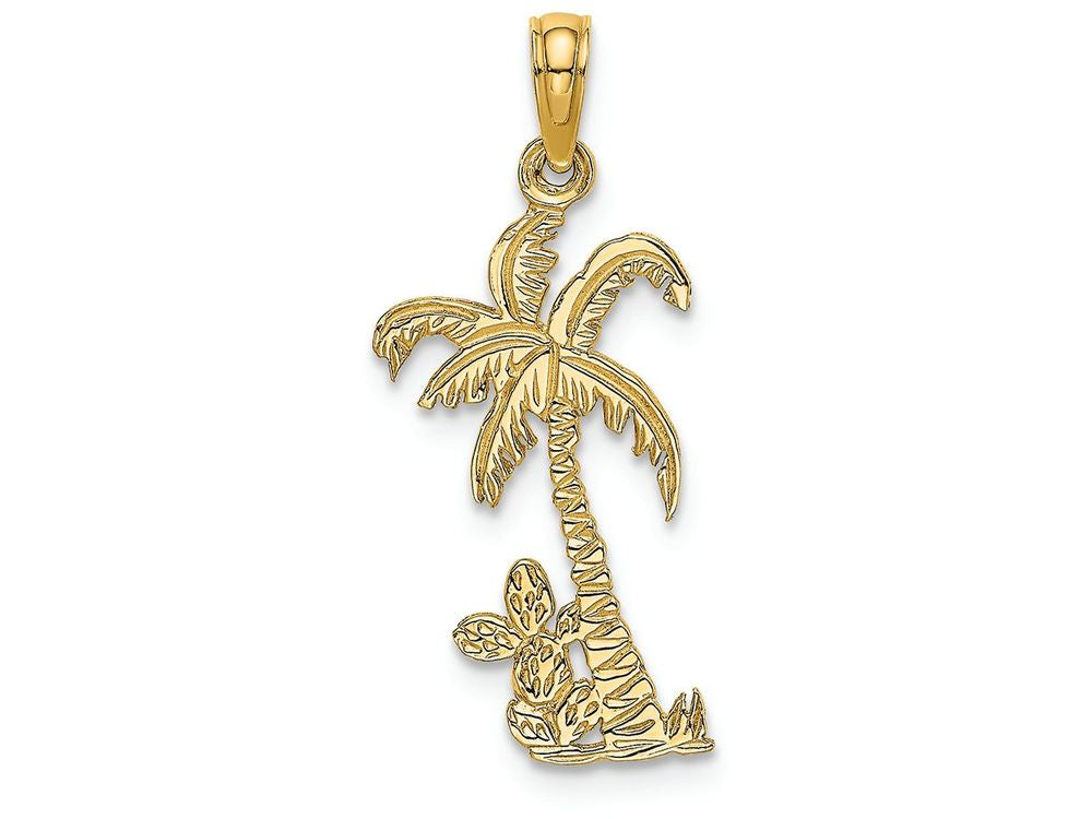 FJC Finejewelers 14k Yellow Gold Palm Tree with Cactus Charm