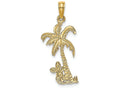 FJC Finejewelers 14k Yellow Gold Palm Tree with Cactus Charm