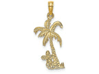 FJC Finejewelers 14k Yellow Gold Palm Tree with Cactus Charm