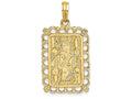 FJC Finejewelers 14k Yellow Gold King Playing Card with Lace Trim Charm