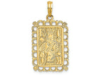 FJC Finejewelers 14k Yellow Gold King Playing Card with Lace Trim Charm