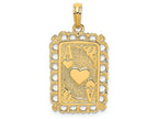 FJC Finejewelers 14k Yellow Gold Ace Playing Card with Lace Trimhearts Charm