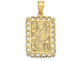 FJC Finejewelers 14k Yellow Gold Jack Playing Cardlace Trimengrave Charm