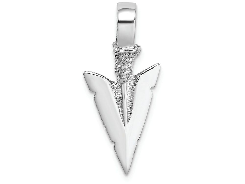 FJC Finejewelers 14k White Gold White 3d Arrowhead Charm