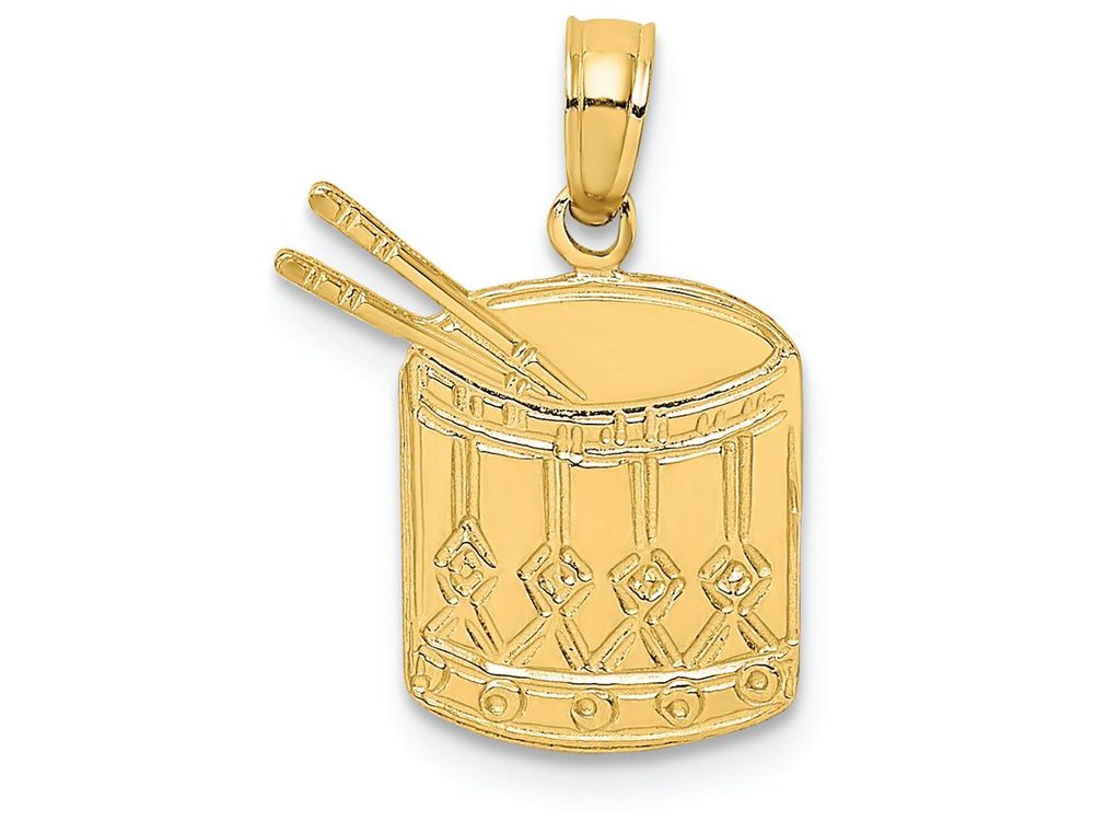 FJC Finejewelers 14k Yellow Gold Drum Sticks Polish Engraved Charm