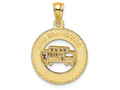 FJC Finejewelers 14k Yellow Gold 3d San Francisco Disc with Cable Car Charm