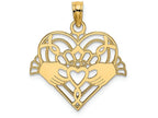 FJC Finejewelers 14k Yellow Gold Claddagh In Heart Polish Beaded Charm